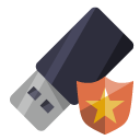pen,drive,shield icon