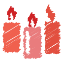 birthday, candle, celebration, christmas, fire, light, scribble svg vector icon