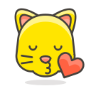 cat, face, kissing svg vector icon