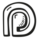 hand drawn, outline, patreon, social, social media, social media svg vector icon