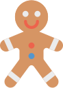 christmas, gingerbread, man, xmas svg vector icon