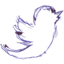 birdie, handwritten, pen written, tweet, twitter icon