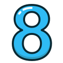 blue, eight, number, numbers, study svg vector icon