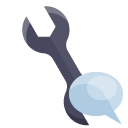 technical,wrench,speech,bubble icon
