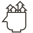 accounting, arrow, finance, graph, growth, head, thinking svg vector icon