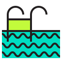 building, celebration, holiday, hotel, swimming, xmas svg vector icon