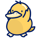 animal, character, inkcontober, psyduck, screech, yellow svg vector icon