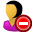 delete, female, user icon