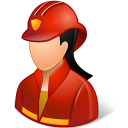 female, firefighter icon