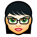 avatar, black hair, girl, glasses, lady, short hair, woman icon