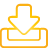 basic, inbox, yellow icon