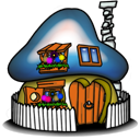 smurfhouse,smurfette icon