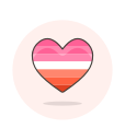 flag, heart, lesbian svg vector icon