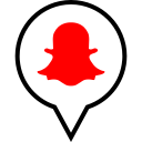 pin, snapchat, social svg vector icon