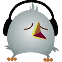 bird, headphones, twitter icon