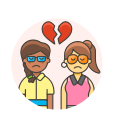 breakup, couple, lesbian svg vector icon