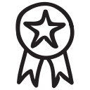 achievement, award, awards, badge, medal, ribbon, star svg vector icon