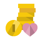 coin,heart icon