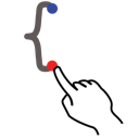 bracket, curly, gestureworks, left, stroke icon