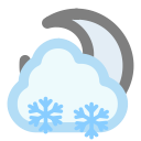 cloudy, moon, snow svg vector icon