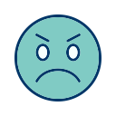 angry, emot, face, smiley svg vector icon