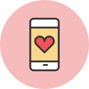 heart, smartphone svg vector icon