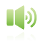 green, speaker icon