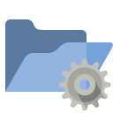 open,folder,gear icon