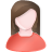 female, rb, user, white icon