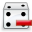 delete, dice icon