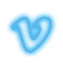 media, neon, set, social, vimeo icon