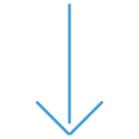 arrow, blue, bottom, , outline, ui svg vector icon