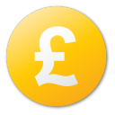 currency, pound, yellow icon