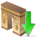 arcodeltriunfo,down,descend,download,fall,decrease,descending icon