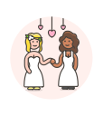 dance, gawns, lesbian, wedding svg vector icon