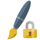 brush,lock icon