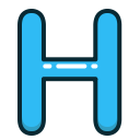 alphabet, blue, h, letter, letters svg vector icon