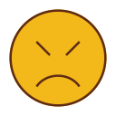 emoji, emot, face, sad svg vector icon