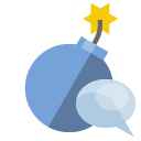 bomb,speech,bubble icon