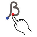 beta, gestureworks, greek, stroke icon