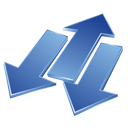 arrows, blue icon