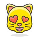 cat, eyes, face, heart, smiling, with svg vector icon