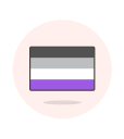 asexual, flag svg vector icon