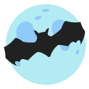 bat, halloween, holidays, moon svg vector icon
