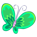 green,butterfly icon
