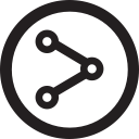 distribute, linecon, round, share svg vector icon