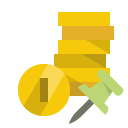 coin,push,pin icon
