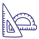 geometry, protractor, ruler, scale svg vector icon