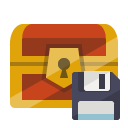 treasure,chest,diskette icon