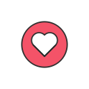 emoji, facebook, heart, love svg vector icon